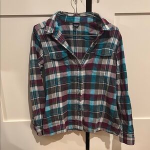 Plaid Button-Up Shirt